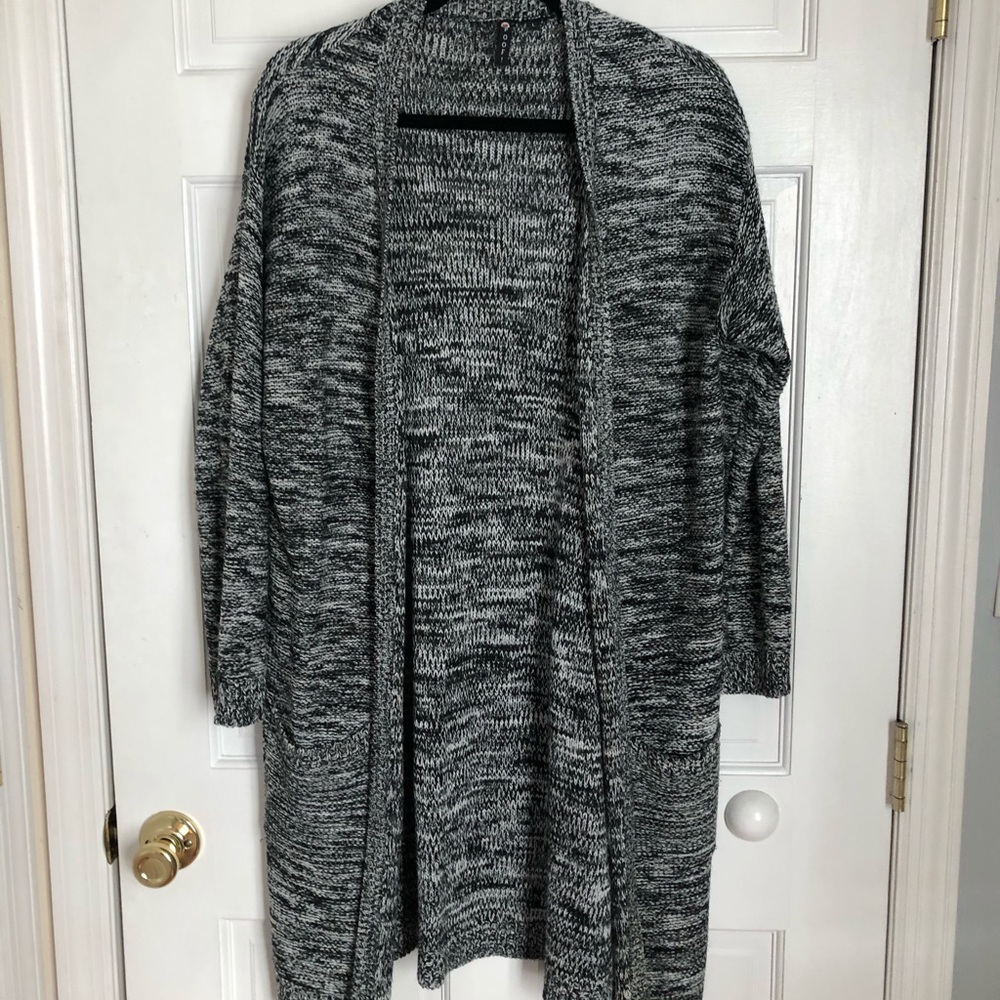 Upper thigh length cardigan